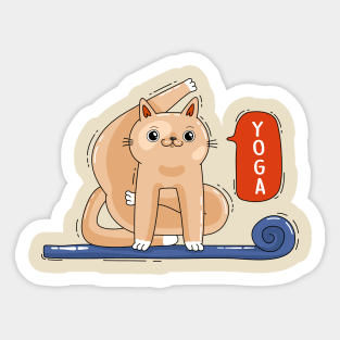 Cat and yoga Sticker